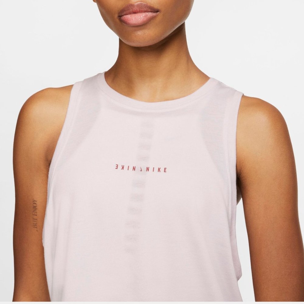 Nike Dri Fit Yoga Training Tank - Barely Rose Sz S